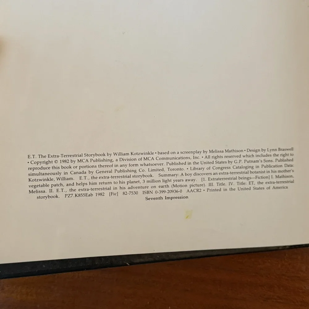 E.T. The Extra-Terrestrial Storybook – 1982 Hardcover –‎ William Kotzwinkle